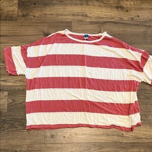 Old Navy Red and White Striped Tee